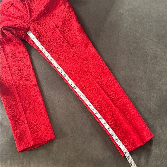 Men’s Slim Fit Red Floral 3 Piece Prom Party Tuxedo Suit 34 Jacket 31 Pants NEW - Picture 13 of 16